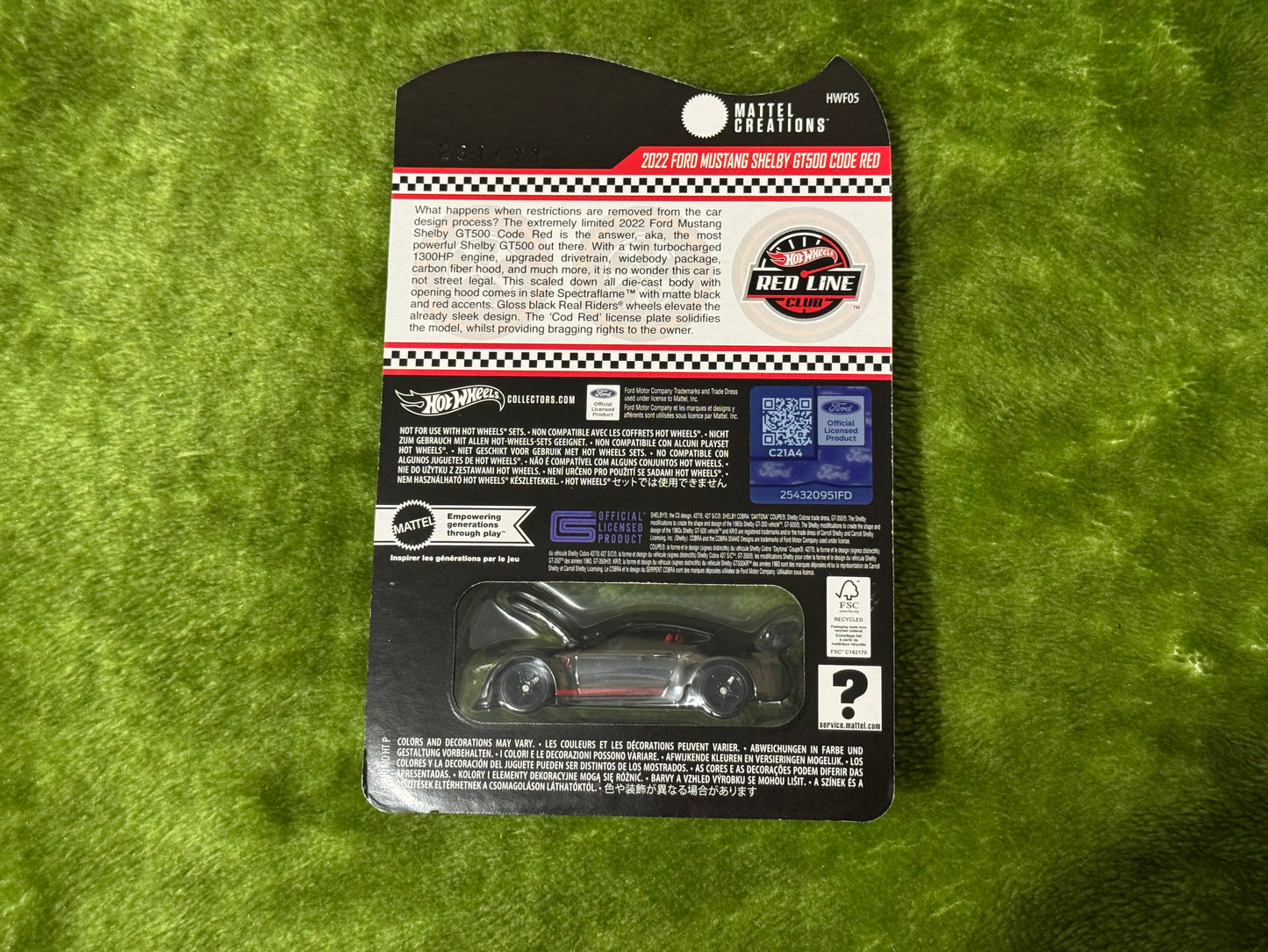 Hot Wheels RLC 2022 Ford Mustang Shelby GT500 Code Red